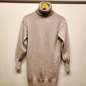 Aritzia Wilfred Taupe 100% Italian Wool Turtleneck Sweater Dress Size XXS